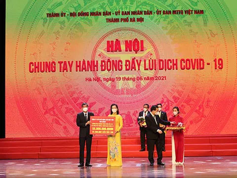 Tập đoàn Sun Group ủng hộ thành phố Hà Nội 55 tỷ đồng mua vắc-xin phòng chống Covid-19