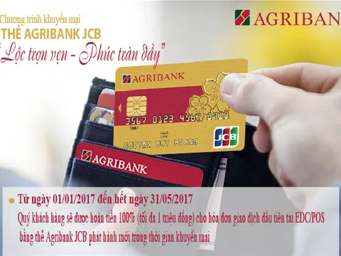 Chương trình khuyến mại “ Lộc trọn vẹn – Phúc tràn đầy”  cùng thẻ Agribank JCB.