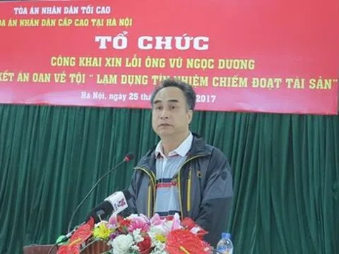 Tòa án Cấp cao tại Hà Nội xin lỗi công khai người bị kết án oan