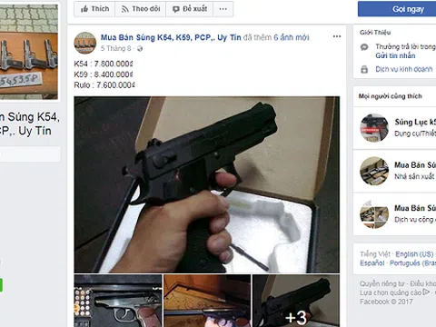 Báo động tình trạng buôn bán vũ khí tràn lan trên mạng xã hội