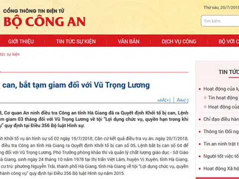 Vụ gian lận điểm thi tại Hà Giang: Khởi tố bị can, bắt tạm giam đối với Vũ Trọng Lương