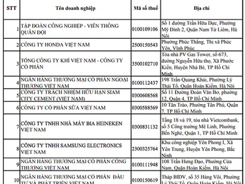 Vinamilk 2 năm liên tiếp lọt vào TOP 10 công ty nộp thuế thu nhập doanh nghiệp nhiều nhất Việt Nam