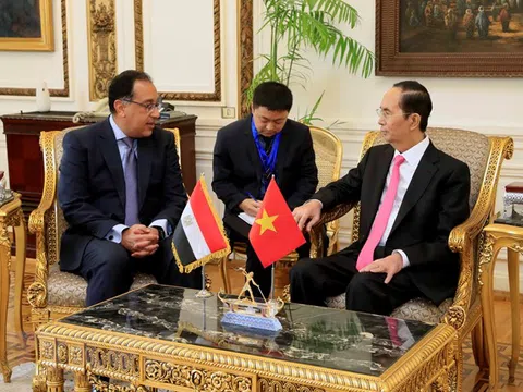 Chủ tịch nước Trần Đại Quang hội kiến Thủ tướng và Chủ tịch Quốc hội Ai Cập