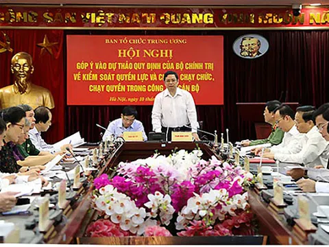 Xây dựng quy định kiểm soát quyền lực và chống chạy chức, chạy quyền trong công tác cán bộ