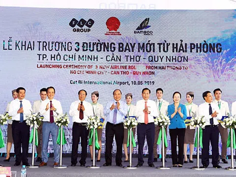 Thủ tướng Chính phủ cắt băng khai trương 3 đường bay từ Hải Phòng của Bamboo Airways