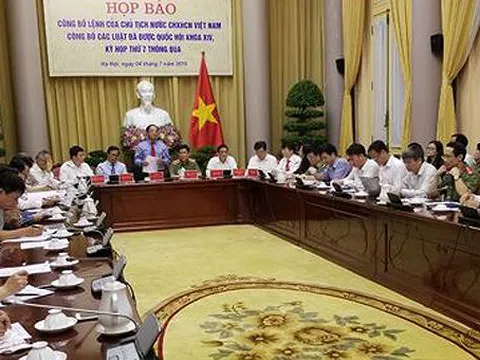 Công bố Lệnh của Chủ tịch nước về 7 luật vừa được Quốc hội thông qua