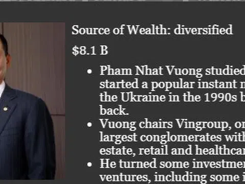 Tài sản của doanh nhân giàu nhất Việt Nam liên tục tăng, sắp lọt Top 200 thế giới