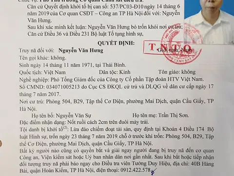 Truy nã Phó Tổng Giám đốc Công ty CP Tập đoàn HTV Việt Nam