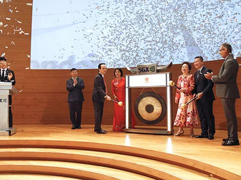 Chủ tịch FLC tham gia đánh cồng mở màn phiên giao dịch 20 năm thành lập Sàn Chứng khoán Singapore