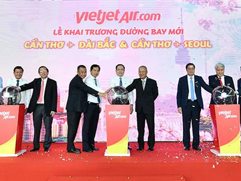 Tiếp tục mở rộng mạng bay quốc tế, Vietjet khai trương hai đường bay kết nối Cần Thơ với Seoul, Đài Bắc