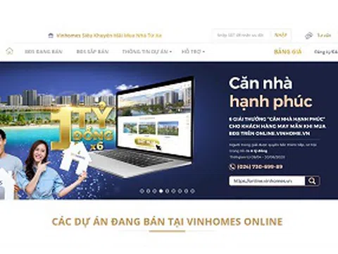 Vinhomes ra mắt sàn giao dịch bất động sản trực tuyến