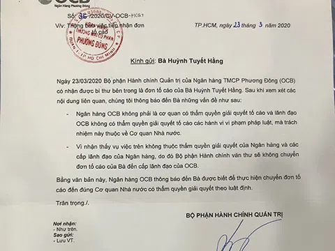 Tiền tỷ gửi tiết kiệm tại ngân hàng OCB “bốc hơi” ngay tại Hội sở chính: OCB có vô can?