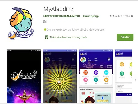 Cảnh báo lừa đảo khi nạp tiền vào ứng dụng Myaladdinz