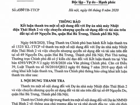 Thanh tra Chính phủ kiến nghị thu hồi "đất vàng" 69 Nguyễn Du