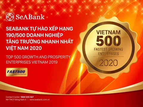 SeABank tăng hạng vượt bậc, đứng 190/500 trong Bảng xếp hạng FAST500