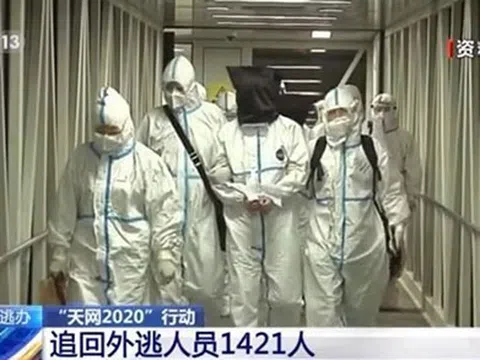 Trung Quốc bắt hơn 1.400 tội phạm đào tẩu trong chiến dịch "Lưới Trời 2020"