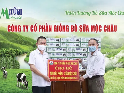Mộc Châu Milk trao tặng hơn 50.000 sản phẩm sữa tươi tới người dân và lực lượng tuyến đầu phòng chống dịch Covid-19