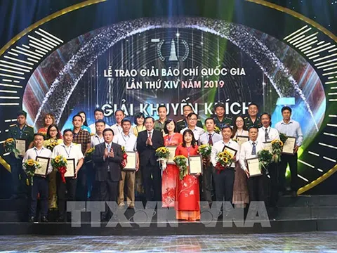 Lễ trao Giải Báo chí Quốc gia XV diễn ra dịp Đại hội XI Hội Nhà báo Việt Nam