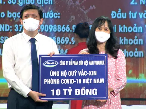 Vinamilk tiếp tục đồng hành với Chính phủ, ủng hộ 10 tỷ đồng vào quỹ Vaccine phòng Covid19